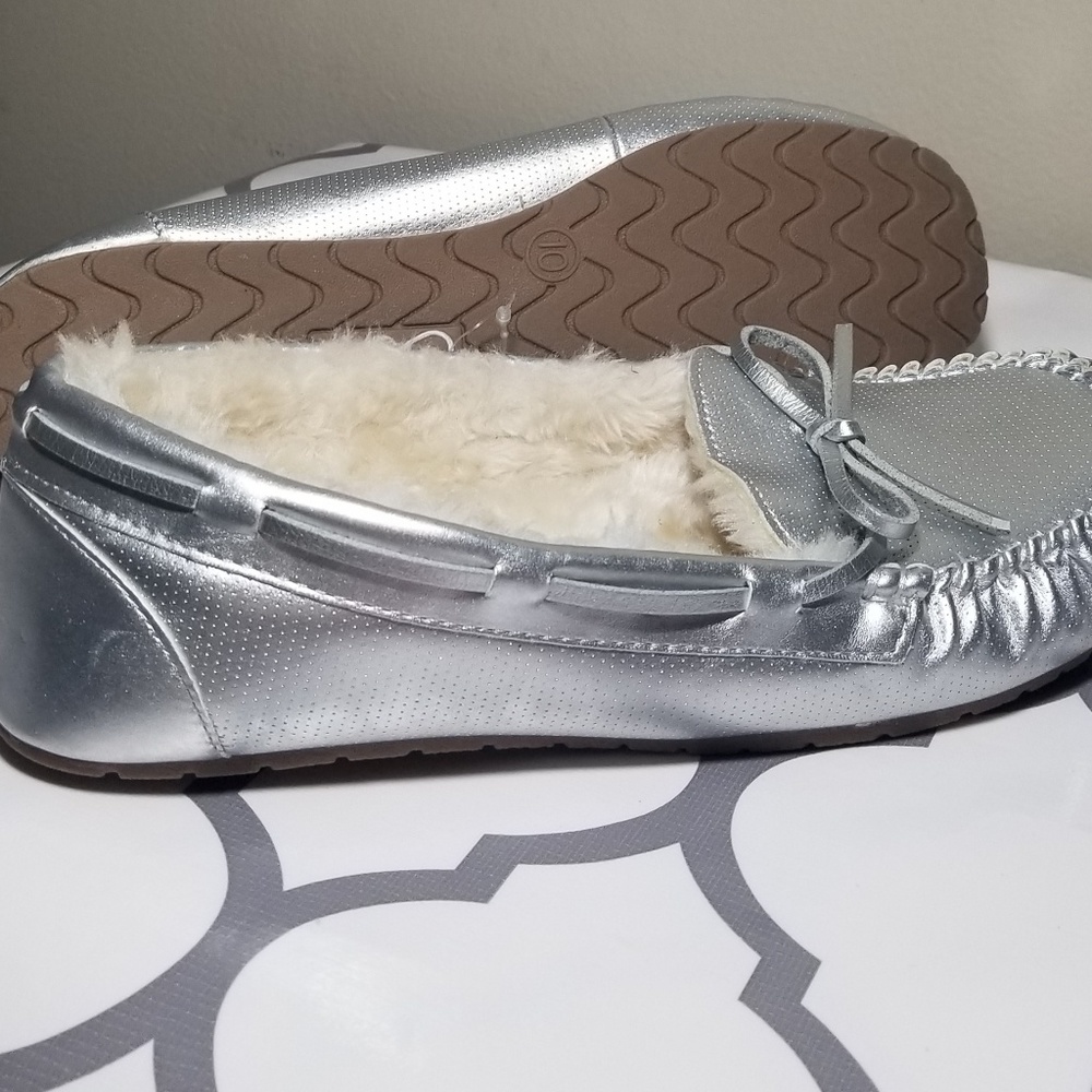 Giligan&Omalley Metallic moccasin/slippsrs size10